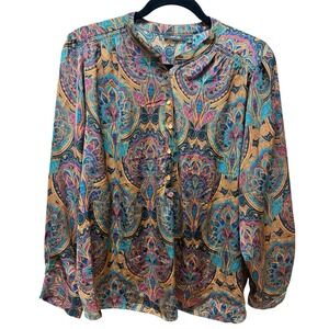 APT 9 Womens Long Sleeve Blouse. Multicolor. Sz 1X